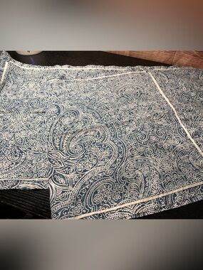 Pillow Shams Liz Claiborne Home Blue & White Cotton 36” Long X 21” Wide King